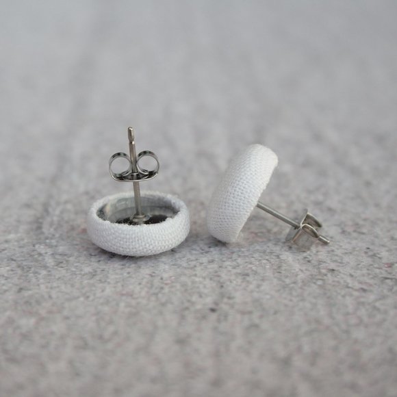 NWT Margarita Fabric Button Earrings - Picture 5 of 6